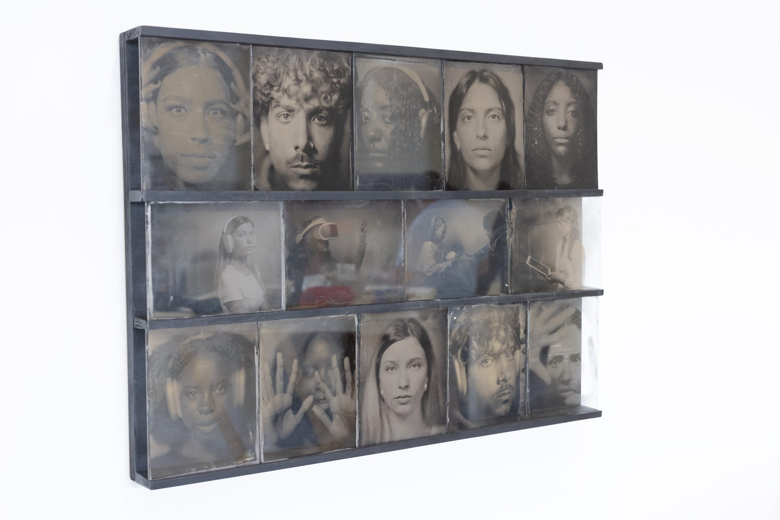 Framed arrangement of portraits from the Tangible project